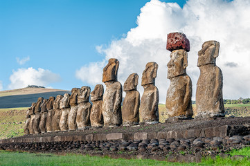 Ahu Tongariki, the 15 moai statues - Easter Island