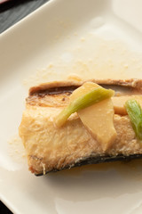 鯖の味噌煮のアップ