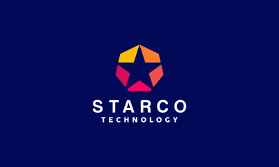 Star Colorful Technology Logo Vector Design Template. startup and creative Icon. geometric app Symbol For Company And business.