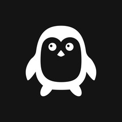 Penguin icon. Abstract birds on white background. Vector illustration