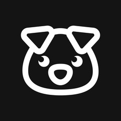 Pig icon in minimal style, isolated on background.