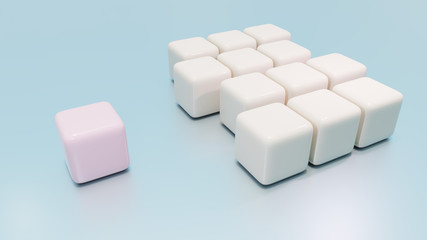 3D illustration of leadership and team leader