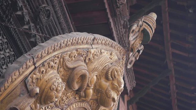 Intricate Detail Of Brazen Doorway In Patan Museum - Patan Durbar Square In Kathmandu, Nepal..-  close up shot