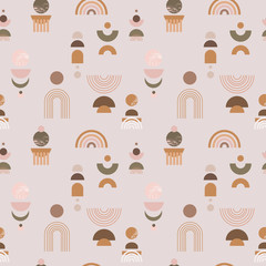 Objects for a cozy sweet home. home flowers and plants. minimalism, primitivism, abstraction. vector graphics, print, trend