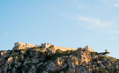 Fototapeta na wymiar Castle fortress in the city of Aguilas, Murcia, Spain