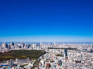 東京　青空と都市風景（新宿区・渋谷区周辺）