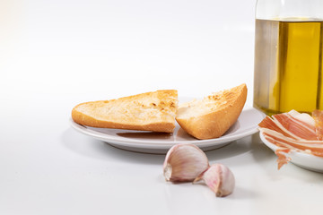 Andalusian breakfast on background