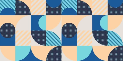 Fotobehang Scandinavische stijl Kleurrijk geometrisch naadloos patroon in Scandinavische stijl. Abstract vector achtergrond met eenvoudige vormen en texturen.