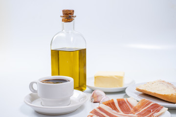 Andalusian breakfast on background
