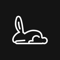 Rabbit icon vector, design on background, Rabbit Logo for your design. Animal.