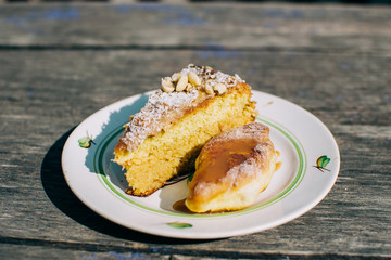 freshly made cheesecake on the table