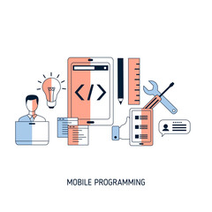 Obraz premium Mobile programming concept