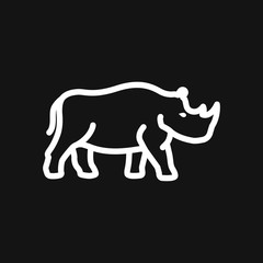 Rhino icon isolated on backgrounds, vector animal symbol