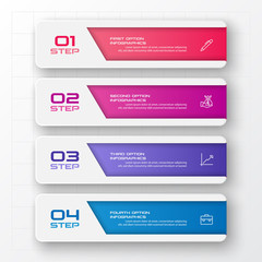 Business infographics template 4 steps rectangle,Vector illustration.