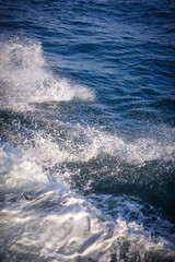 Close up Bubbles from ferry boat in sea