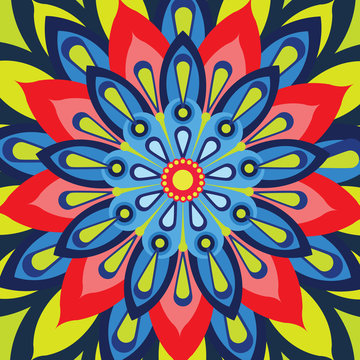 design vector mandala seamless floral pattern
