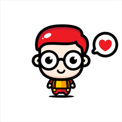 vector design mascot geek