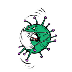coronavirus character evil green virus