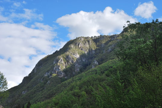 mountain landscape with blue sky