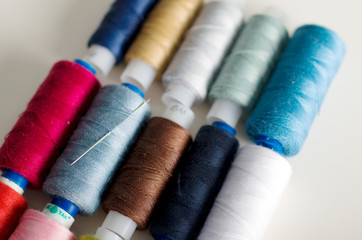 Threads for sewing different colors.