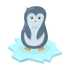 Cute penguin in cartoon style illustration