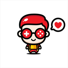 vector design mascot geek game