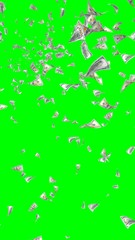 Flying dollars banknotes isolated on chromakey. Money is flying in the air. 100 US banknotes new sample. Vertical orientation. 3D illustration