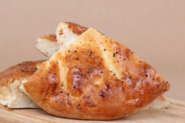 Ramadan Pita (Ramazan Pidesi) Traditional Turkish bread for holy month Ramadan.
