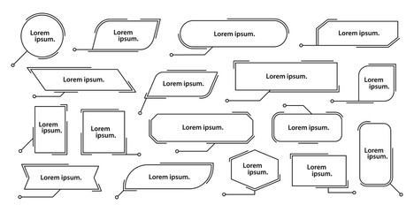 Set of callouts titles template. Callouts titles elements for web, brochure and infographics. Quote text. Vector illustration.