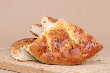 Ramadan Pita (Ramazan Pidesi) Traditional Turkish bread for holy month Ramadan.