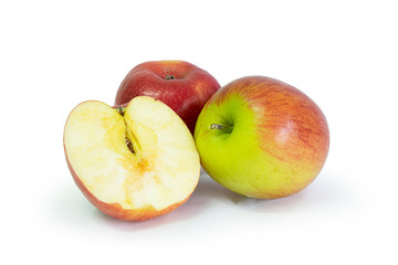 Three fresh Apple fruit isolate on white background. selective focus, soft focus.