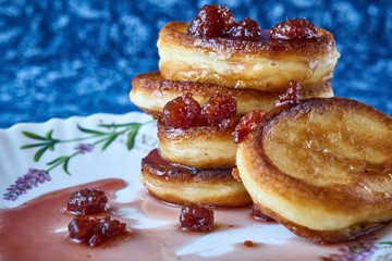 Lush pancakes on homemade kefir.
