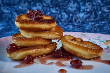 Lush pancakes on homemade kefir.