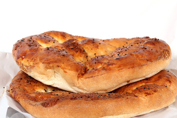 Ramadan Pita (Ramazan Pidesi) Traditional Turkish bread for holy month Ramadan.