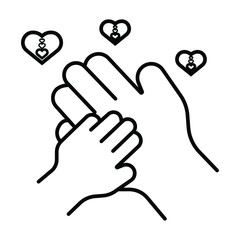 Foster family love icon vector