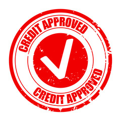 Credit approved, certified texture stamp