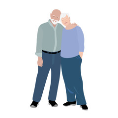 Eldery happy couple. Grandmother and grandfather