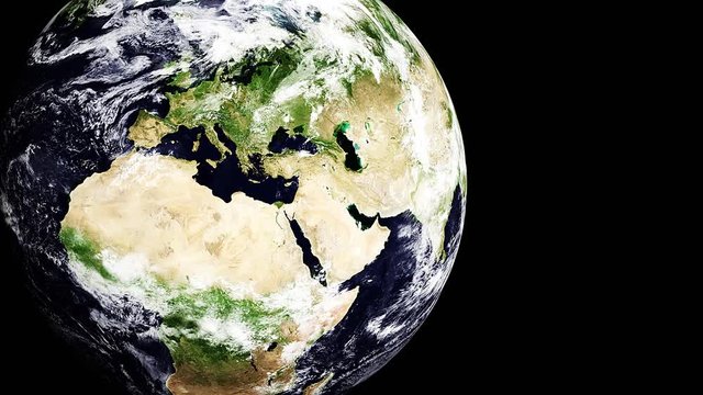 Italy world globe shows Italian country from satellite - 3d video