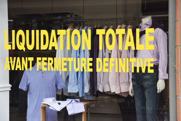 liquidation totale faillite session activités commerce perte