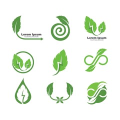 green leaf ecology nature element  vector icon of go green