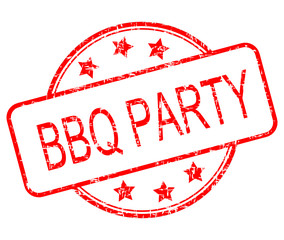 BBQ Party rubber stamp - illustration