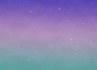 Obraz premium Night green-purple sky with stars, 3d render