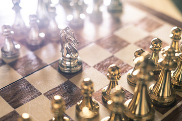 Chess board game, business competitive concept
