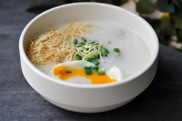 rice gruel, rice porridge or congee