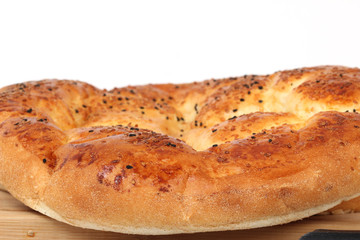 Ramadan Pita (Ramazan Pidesi) Traditional Turkish bread for holy month Ramadan.