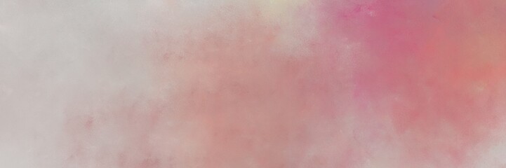 abstract painted art grunge horizontal header background  with rosy brown, pastel gray and silver color