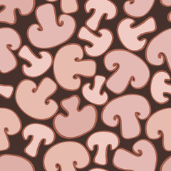 seamless background with sliced mushrooms, VECTOR PATTERN