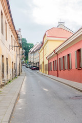 Fototapeta na wymiar VILNIUS, LITHUANIA - September 2, 2017: Street view of downtown in Vilnius city, Lithuanian