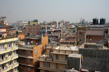Kathmandu cityscape, top view of the city