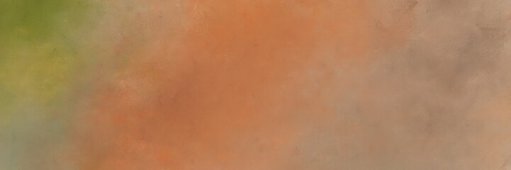 vintage painted art retro horizontal banner background  with peru, olive drab and rosy brown color